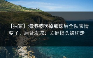 【独家】海港被吹掉那球后全队表情变了，后背发凉：关键镜头被切走