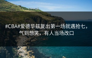#CBA#爱德华兹复出第一场就遇抢七，气到想笑，有人当场改口