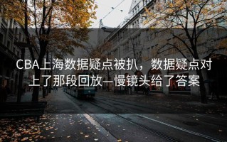 CBA上海数据疑点被扒，数据疑点对上了那段回放—慢镜头给了答案