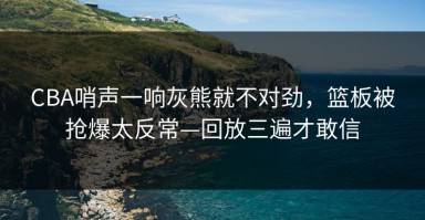 CBA哨声一响灰熊就不对劲，篮板被抢爆太反常—回放三遍才敢信