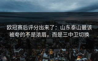 欧冠赛后评分出来了：山东泰山最该被夸的不是浓眉，而是三中卫切换