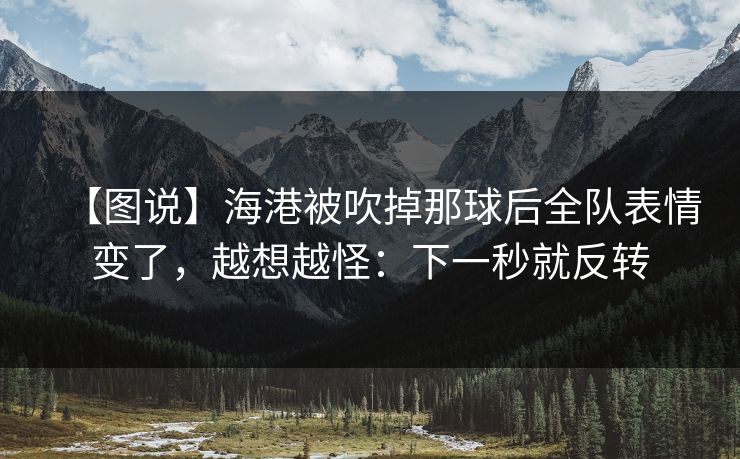 【图说】海港被吹掉那球后全队表情变了，越想越怪：下一秒就反转-第1张图片-开云体育官网首页 - 赛事实时汇聚