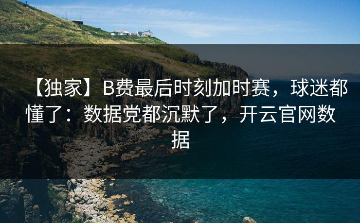 【独家】B费最后时刻加时赛，球迷都懂了：数据党都沉默了，开云官网数据-第1张图片-开云体育官网首页 - 赛事实时汇聚